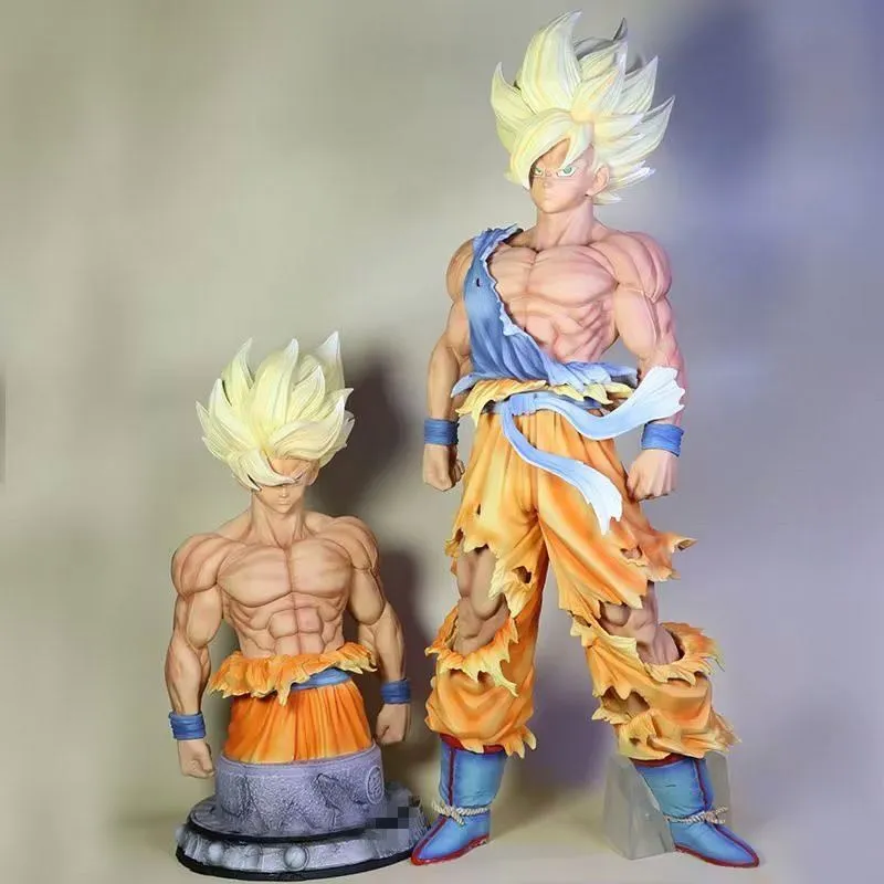 Set Figura Goku Super Saiyan + Busto Dragon Ball Z 42cm Aprox