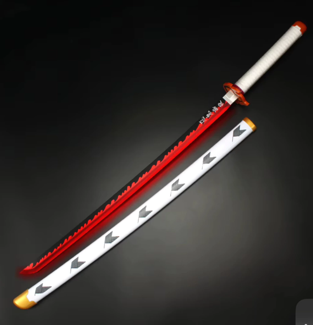 Katana Kyojuro Rengoku Demon Slayer 100cm Aprox con Luz LED Recargable