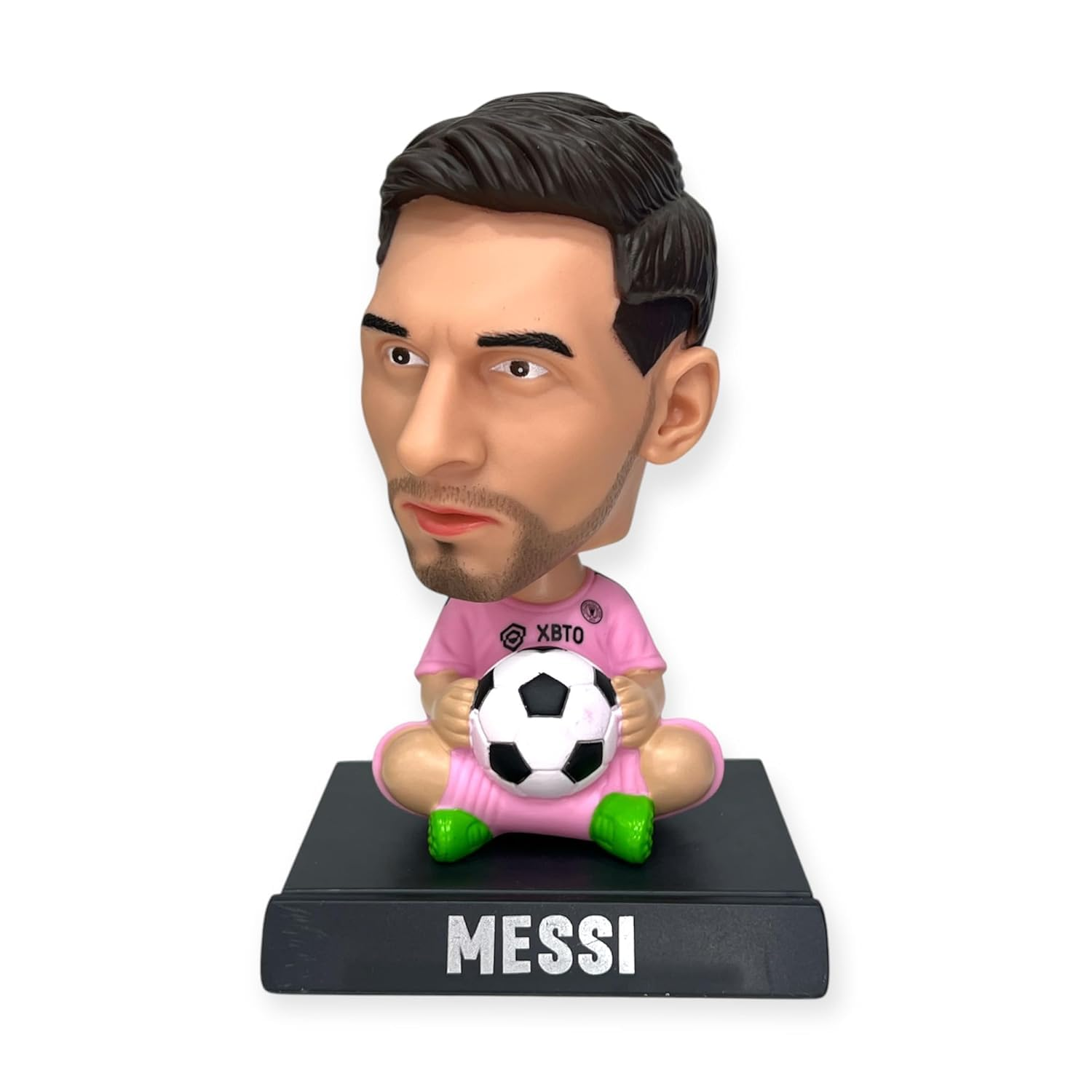 Bobblehead Messi Inter Miami con Soporte para Celular de Auto