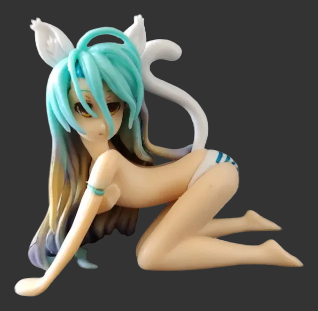 Figura Neko Girl Cabello Turquesa 8cm Aprox