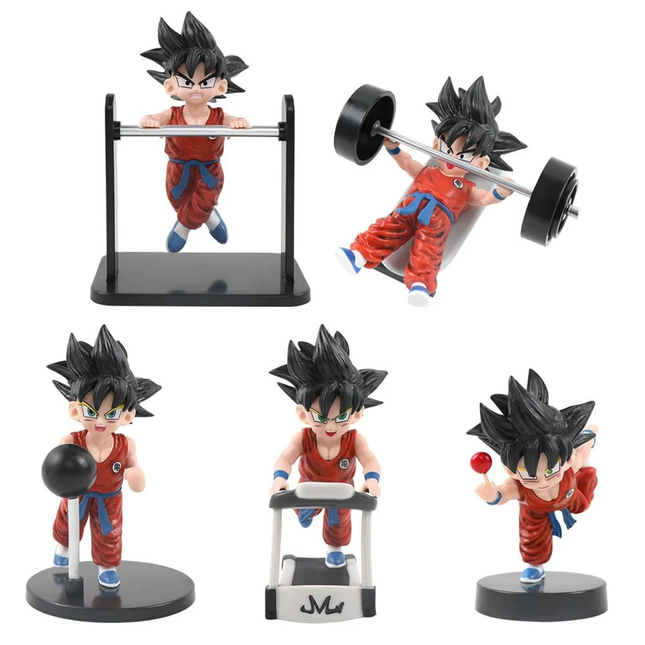 Figura Goku Niño Set x5 Poses Gym Dragon Ball 12.5cm Aprox