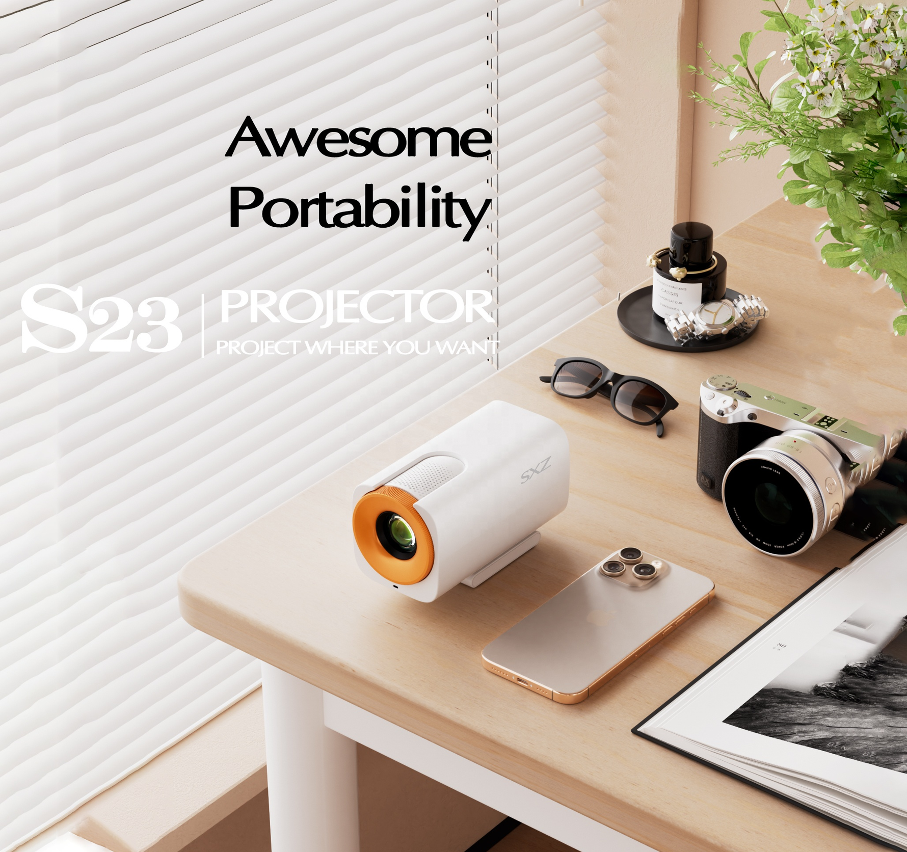 Proyector Mini S23 Portátil Android WiFi Pantalla hasta 150"