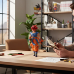 Figura Goku Super Saiyan Dios 32cm Aprox | Cabello Rojo con Soporte