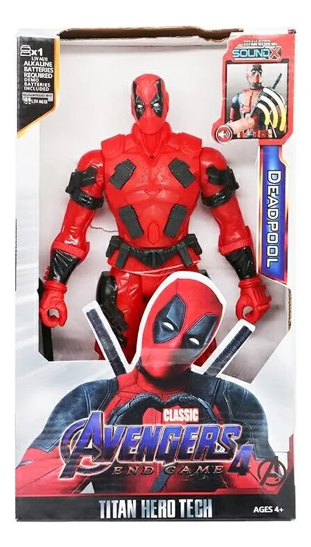 Figura Deadpool Titan Hero Tech con Sonido Avengers Endgame 30cm Aprox