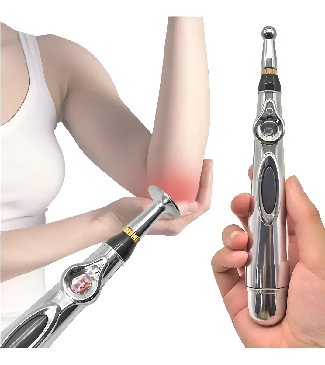Lápiz de Acupuntura Electrónico 3 en 1 para Terapia de Masaje 18cm Aprox