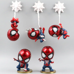 Set 5 Figuras Spider-Man Marvel Chibi con Ventosa 18cm Aprox