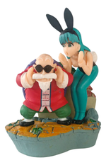 Figura Bulma y Maestro Roshi Diorama 12cm Aprox