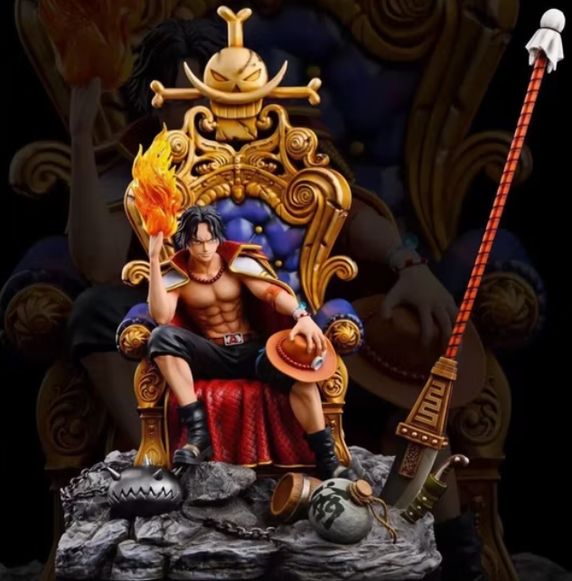 Figura Portgas D. Ace One Piece Diorama Trono 30cm Aprox