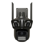 Cámara Triple 2MP x 3 PTZ con Luz de Alarma App ICSEE