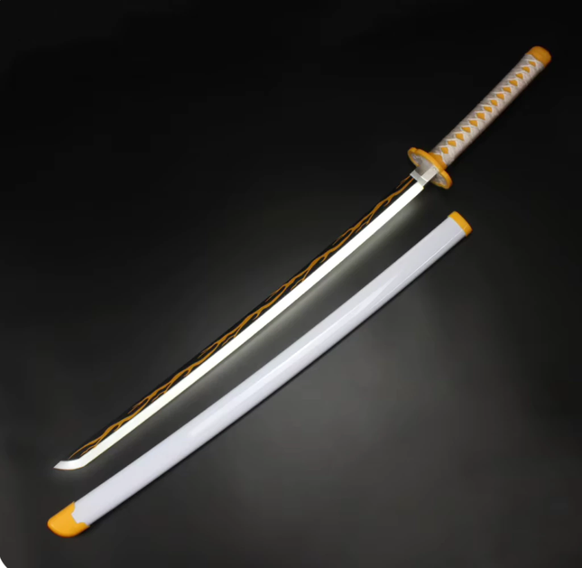 Katana Zenitsu Agatsuma Demon Slayer 100cm Aprox con Luz LED Recargable