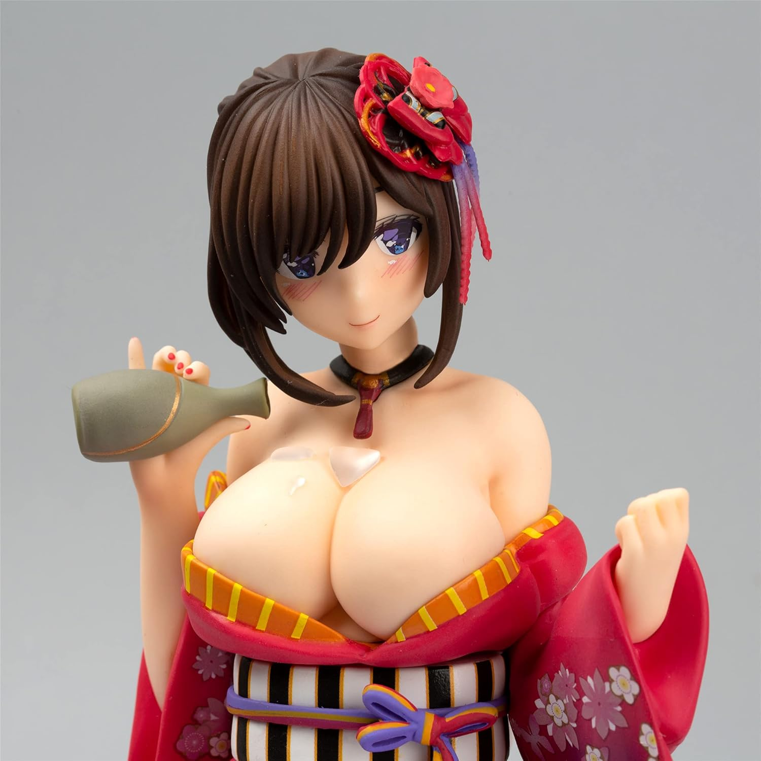 Figura Anime Girl Kimono Rojo con Accesorios 20cm Aprox