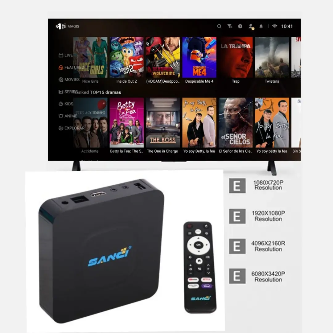 TV Box SANCI Android 4K Ultra HD con Control Remoto y App MAGIS TV
