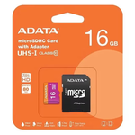 Memoria MicroSD ADATA 16GB con Adaptador - empaque frontal