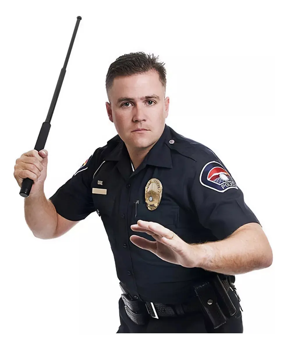 Bastón Extensible Telescópico Police 50cm Aprox con Funda