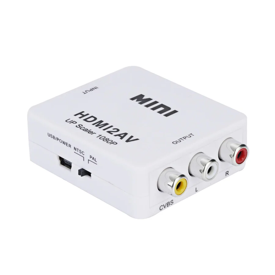 Convertidor Mini HDMI a AV Up Scaler 1080P