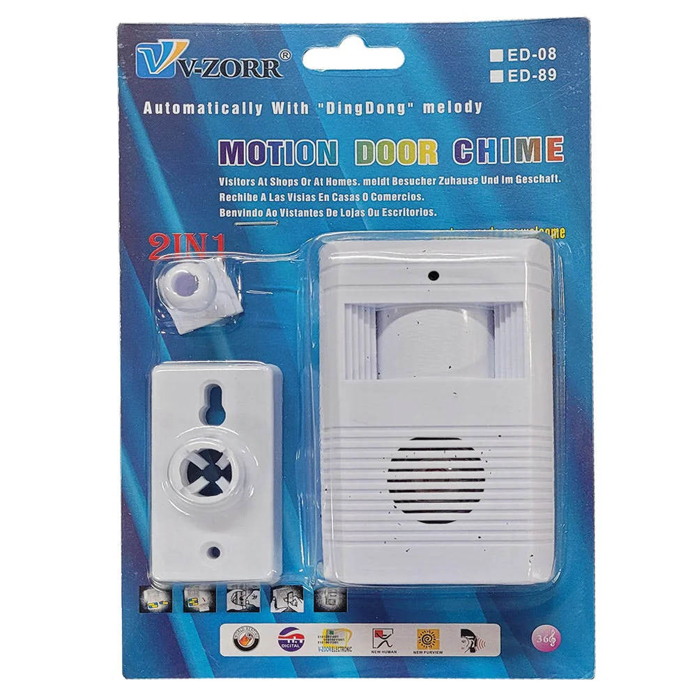 Timbre con Sensor de Movimiento V-ZORR 2 en 1 con Melodía DingDong