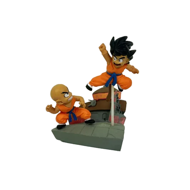 Figura Goku y Krilin Entrenamiento Diorama 12cm Aprox