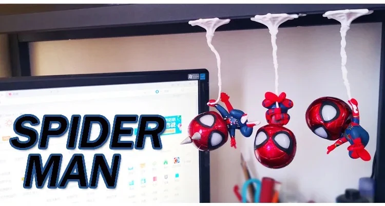 Set 5 Figuras Spider-Man Marvel Chibi con Ventosa 18cm Aprox