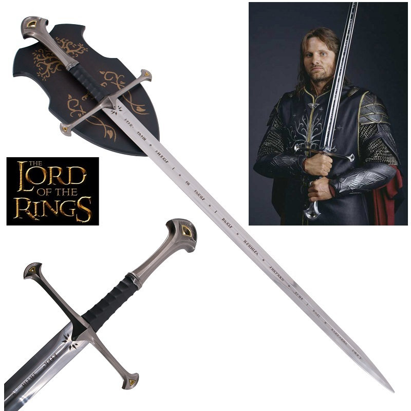 Espada Andúril de Acero + Soporte 132cm Aprox