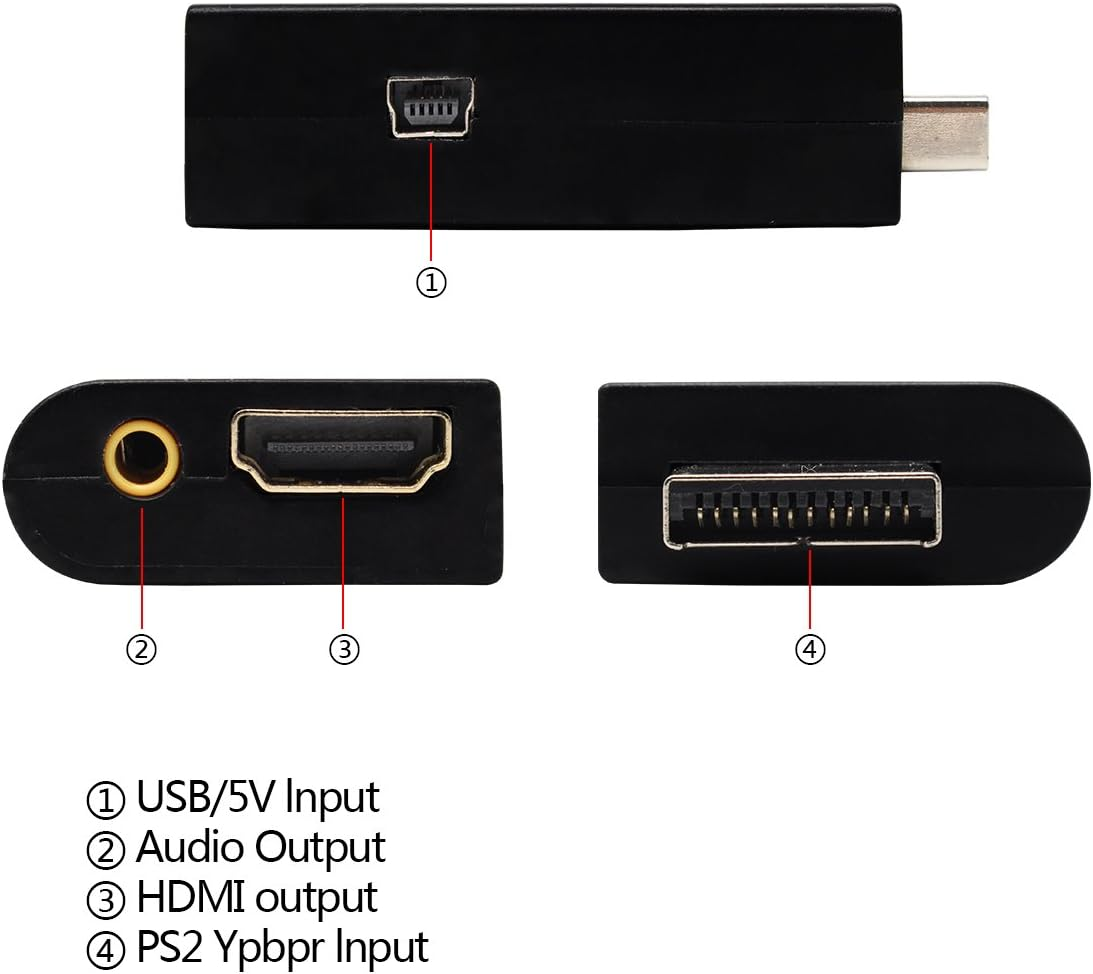 Adaptador PS2 to HDMI con Salida de Audio 3.5mm 6cm Aprox