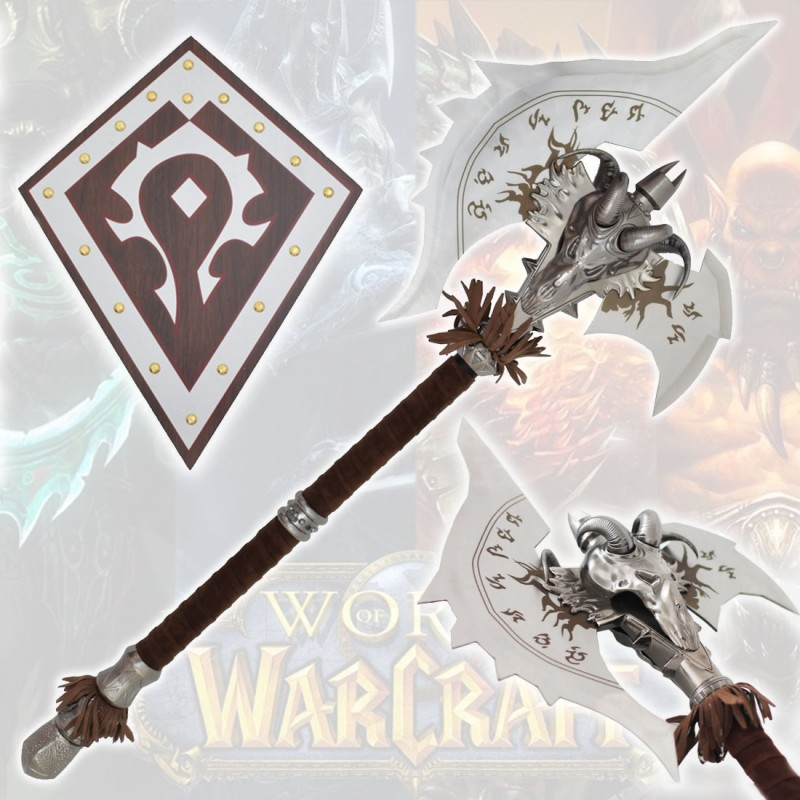 Hacha de Batalla Horda de Acero + Escudo 108cm Aprox