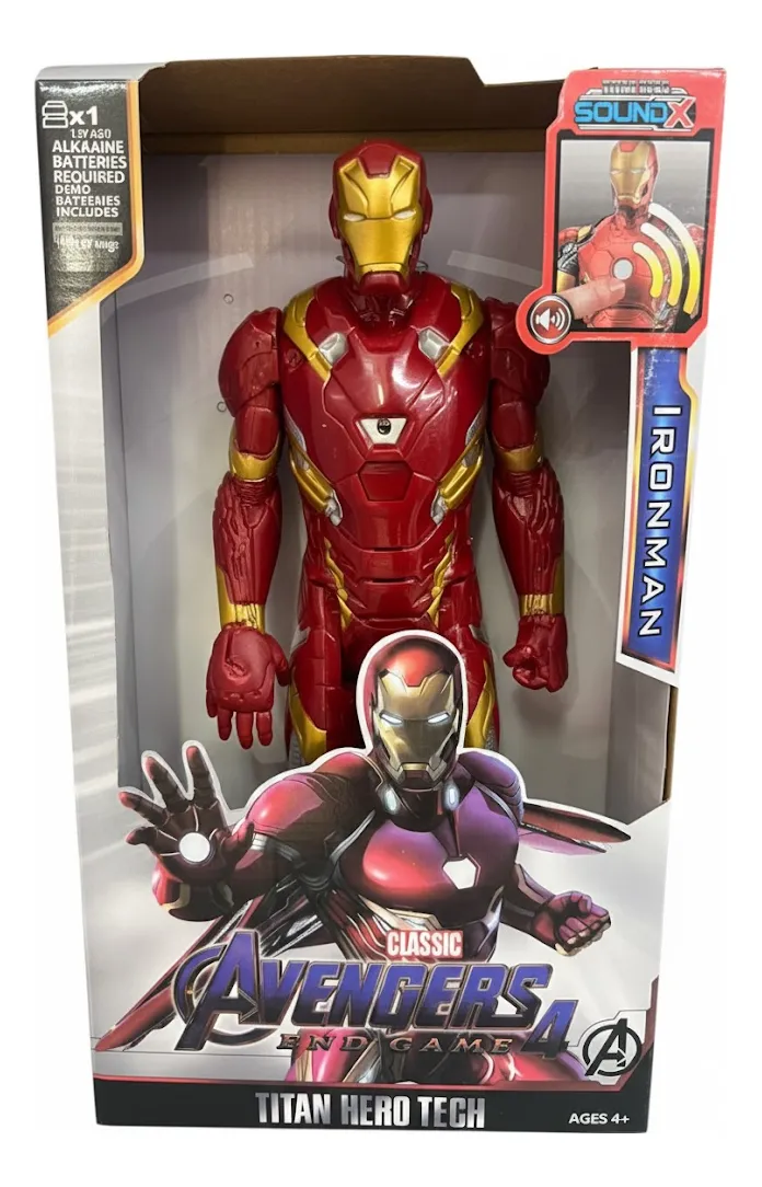 Figura Iron Man Titan Hero Tech con Sonido Avengers Endgame 30cm Aprox