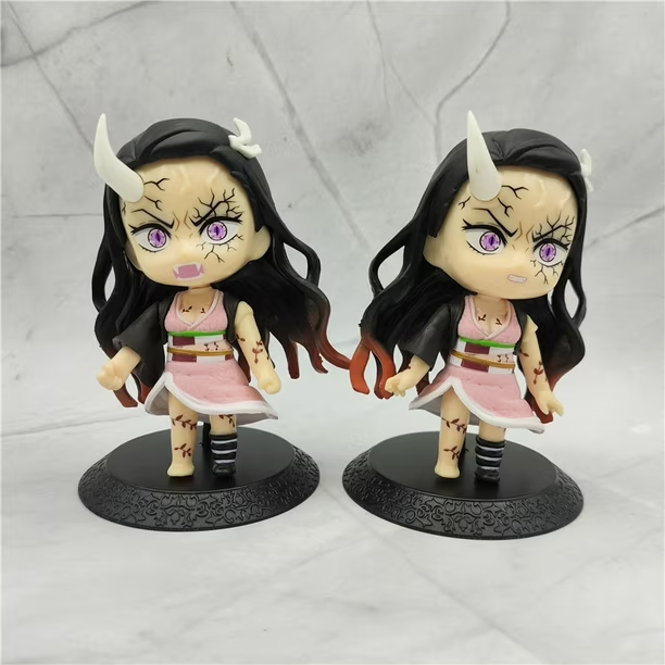 Set 10 Figuras Chibi Demon Slayer Kimetsu no Yaiba 10cm Aprox