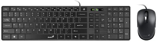Combo Teclado y Mouse Con Cable Genius SlimStar C126 AI Copilot Slim