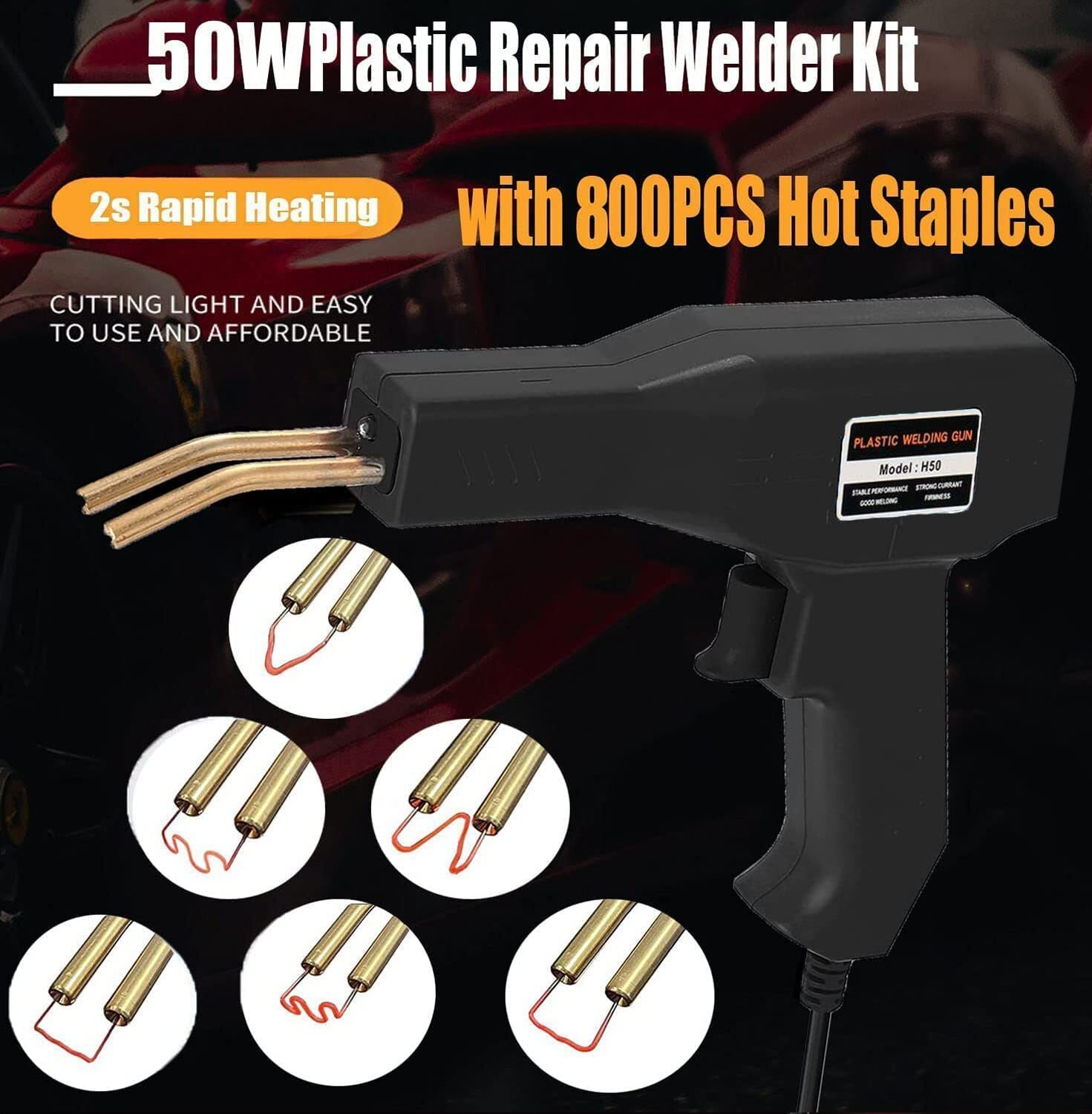 Kit Soldador de Plástico 50W - 800 Grapas Calientes