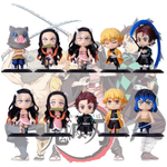 Set 10 Figuras Chibi Demon Slayer Kimetsu no Yaiba 10cm Aprox