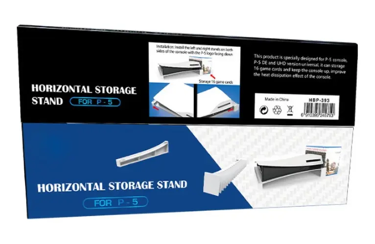 Soporte Horizontal con Porta Juegos para PS5 25cm Aprox