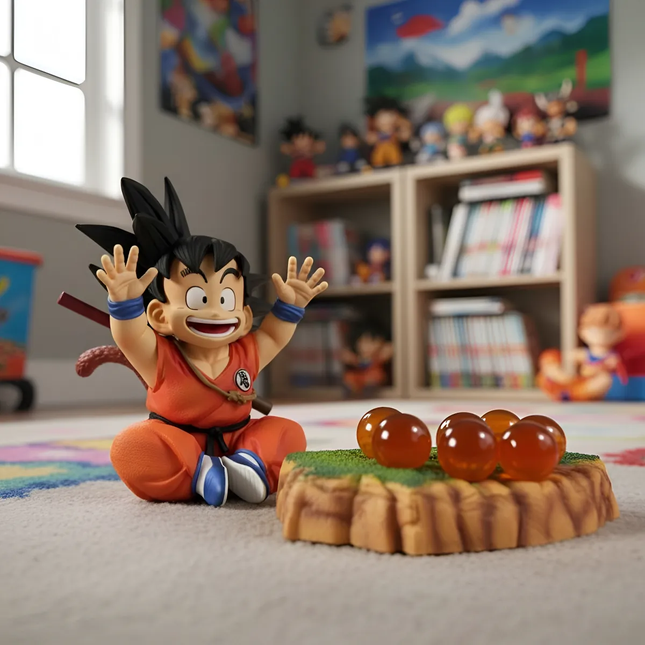 Figura Goku Niño con las 7 Esferas del Dragón Dragon Ball 10cm Aprox