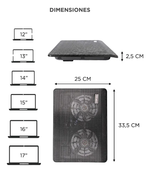 Base Notebook Cooler Murago M8 con Doble Ventilador 140mm