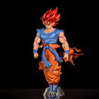 Figura Goku Super Saiyan Dios 32cm Aprox | Cabello Rojo con Soporte