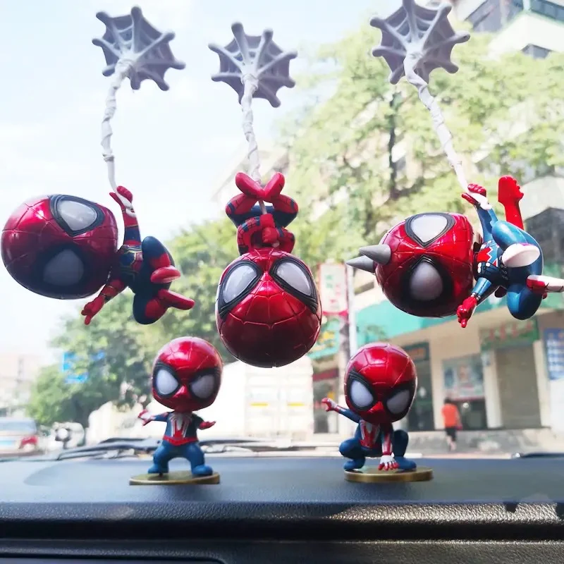 Set 5 Figuras Spider-Man Marvel Chibi con Ventosa 18cm Aprox