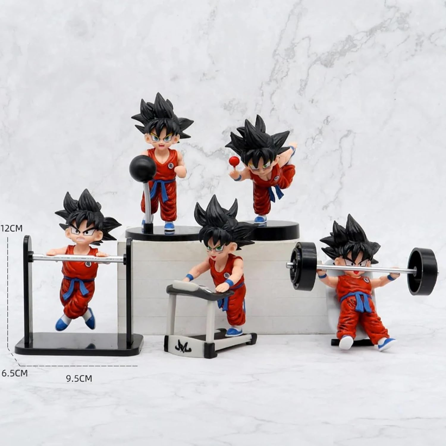 Figura Goku Niño Set x5 Poses Gym Dragon Ball 12.5cm Aprox
