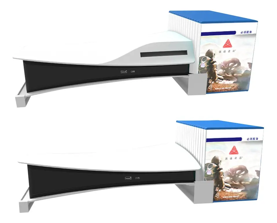 Soporte Horizontal con Porta Juegos para PS5 25cm Aprox