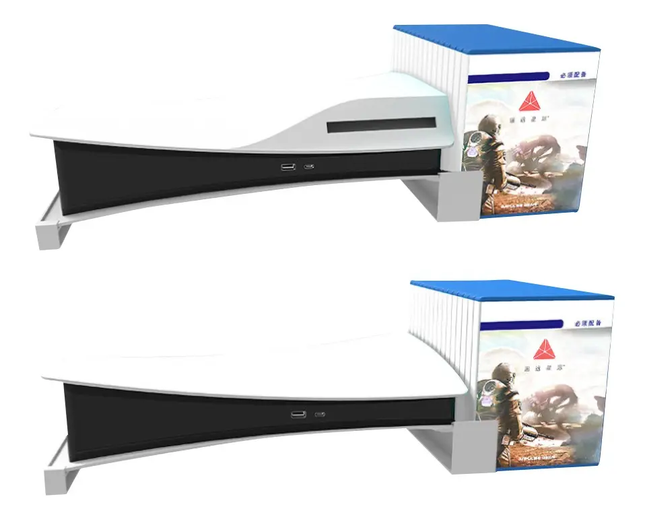 Soporte Horizontal con Porta Juegos para PS5 25cm Aprox