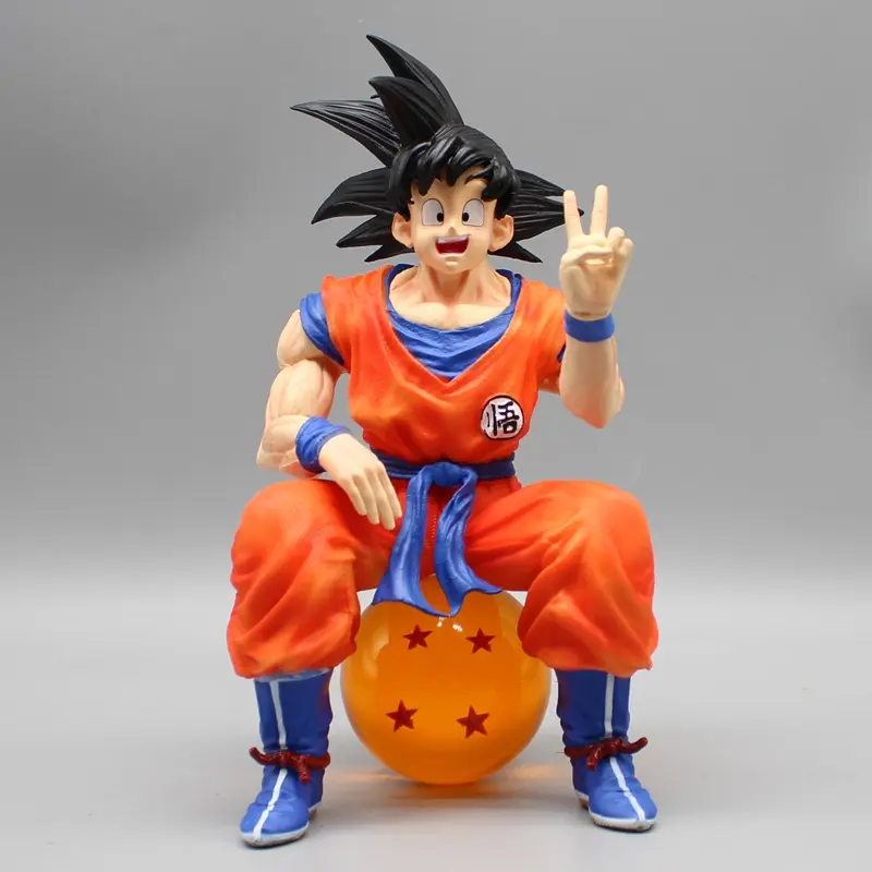 Figura Goku Sentado en Esfera de 4 Estrellas 22cm Aprox