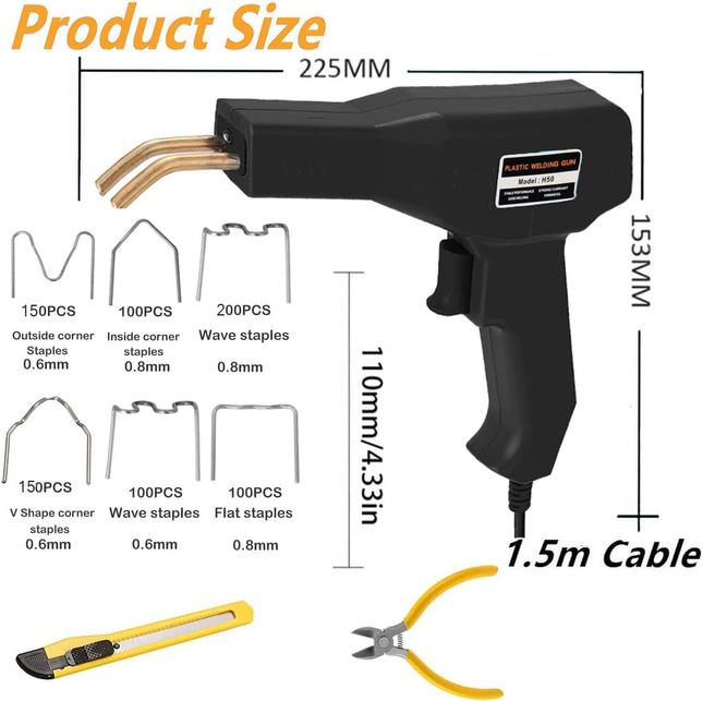 Kit Soldador de Plástico 50W - 800 Grapas Calientes