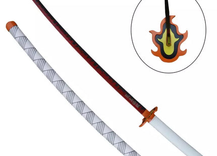 Katana Nichirin de Kyojuro Rengoku Hoja Acero + Vaina - Demon Slayer 103cm