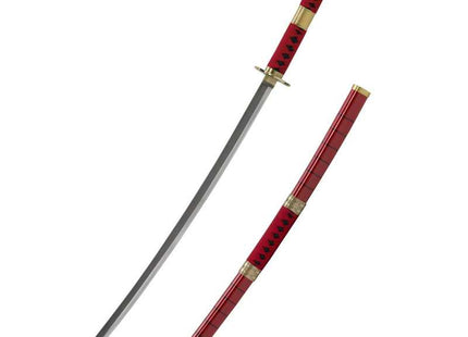 Katana Sandai Kitetsu de Zoro Hoja Acero + Vaina Roja - One Piece 103cm
