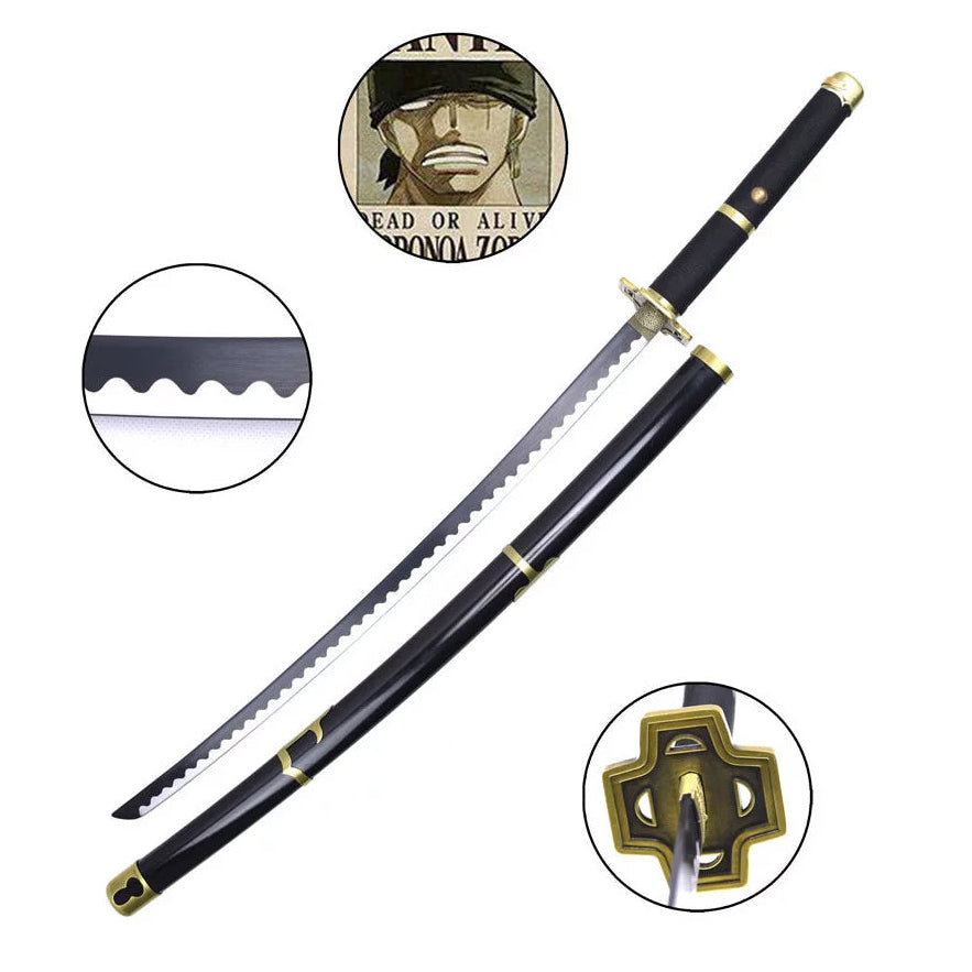 Katana Yubashiri de Zoro Hoja Acero + Vaina - One Piece 103cm