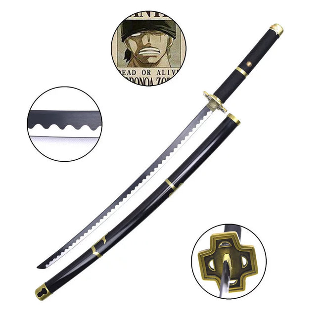Katana Yubashiri de Zoro Hoja Acero + Vaina - One Piece 103cm