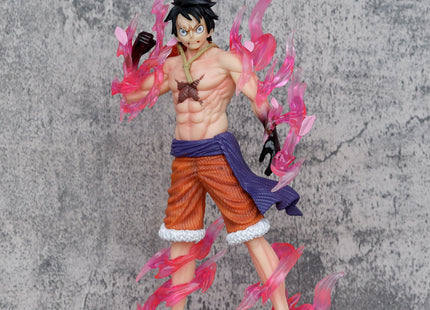 Figura Luffy con Llamas Rosas 31cm
