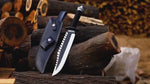 Cuchillo de Rambo II Acero + Funda - 35cm Decorativo
