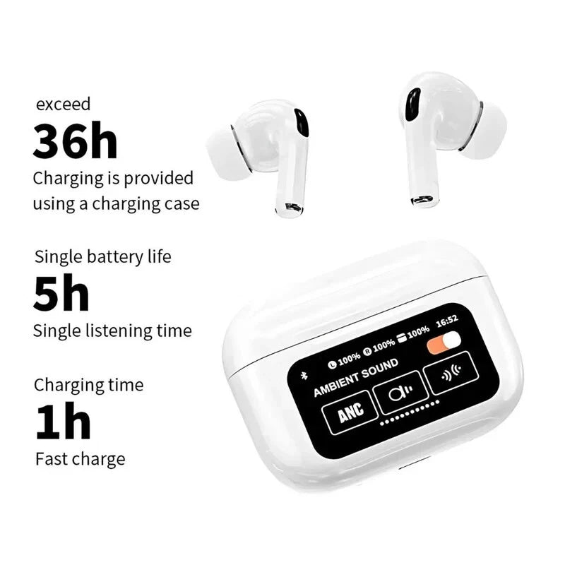 Audífonos Inalámbricos Bluetooth con Cancelación de Ruido y Pantalla Táctil