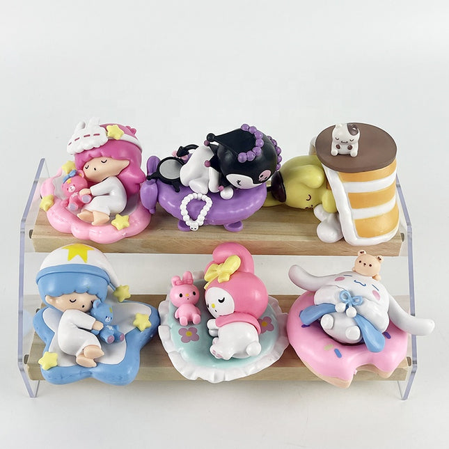 Set de Figuras Sanrio 6 Piezas Durmiendo