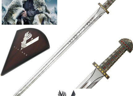 Espada Vikinga de Ragnar Lothbrok - Vikings Decorativa 90cm + Soporte