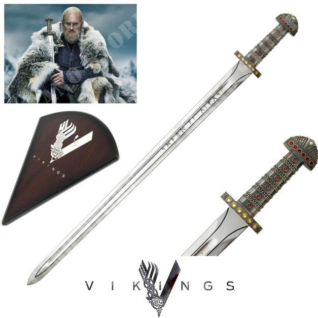 Espada Vikinga de Ragnar Lothbrok - Vikings Decorativa 90cm + Soporte